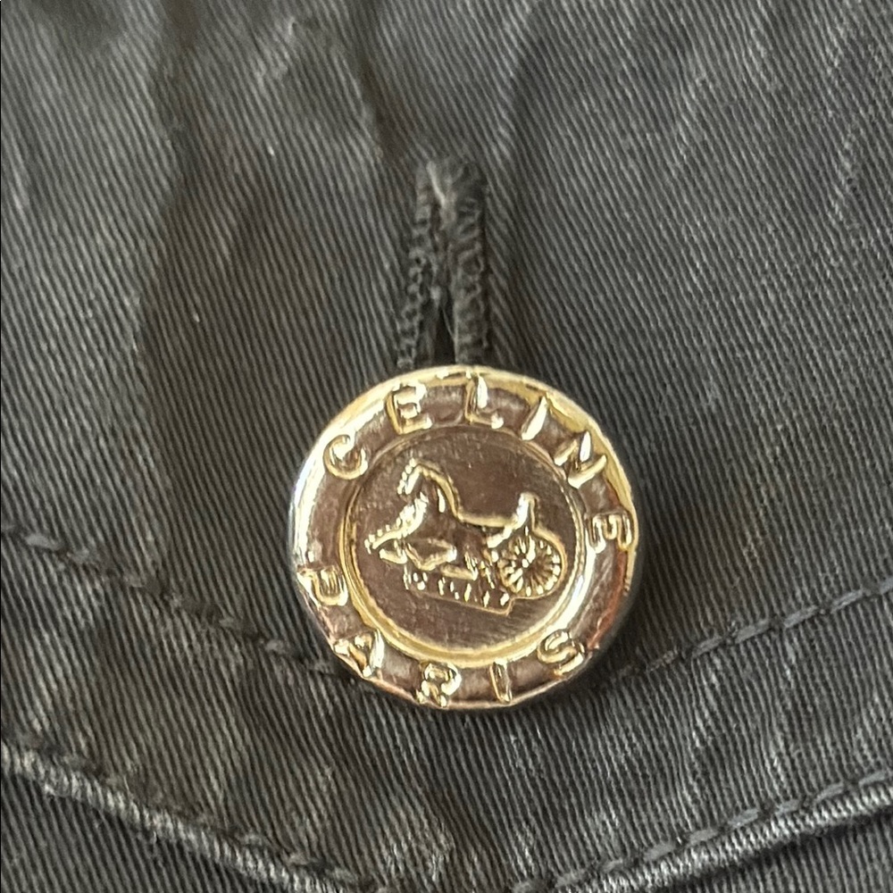 Celine vintage silver button set of 2 Celine Paris Logo